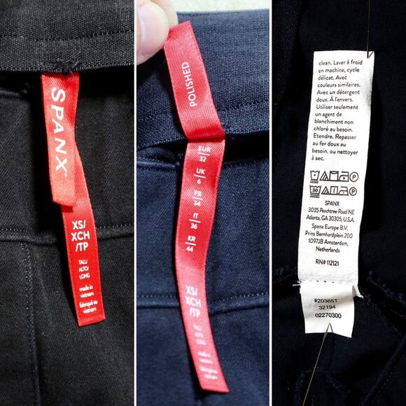 Spanx Size XS Tall Polished Slim Fit Ankle Pants Dark Navy Blue - Picture 9 of 9